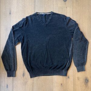 Burberry Charcoal V-Neck Sweater for Men
